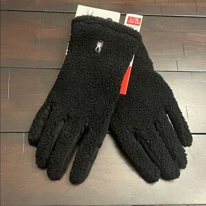 Spyder Fleece Winter Gloves black Tech Touch Kids Size 10-16 Boys or Girls L/XL